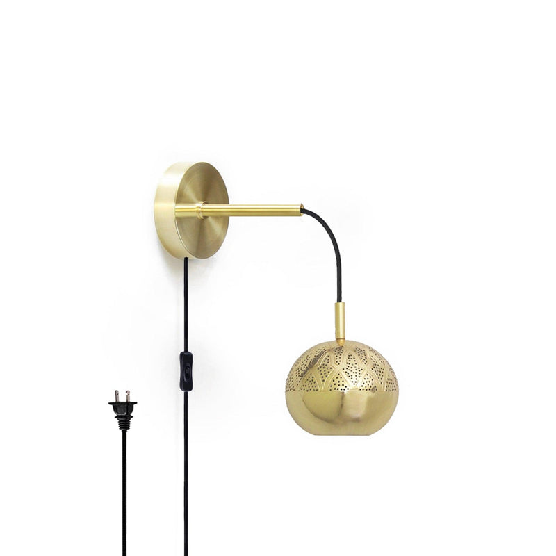 Brass Plug-in Nur Wall Sconce by Dounia Home