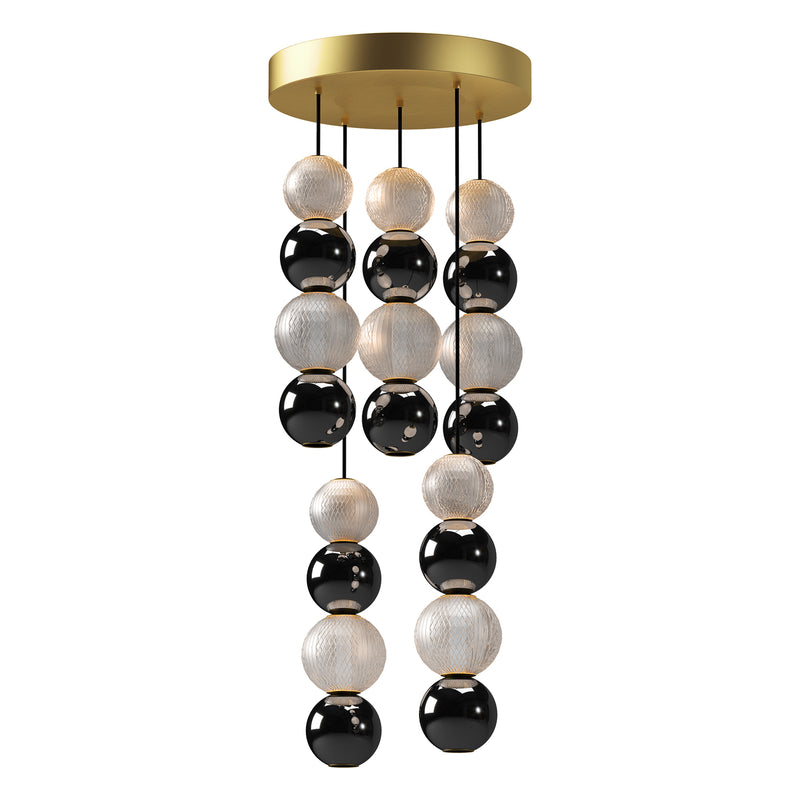 Onyx Multi-Light Chandelier By Alora - Natural Brass Five Lights