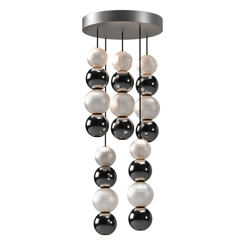 Onyx Multi-Light Chandelier By Alora - Polished Nickel Five Lights