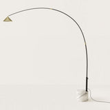 Matt Black-Matt Brass-White Marble Hinoo Floor Lamp by Aromas Del Campo