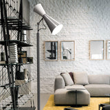 Whitewash-Grey Parliament Floor Lamp in Living Room