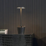 Poldina Reverso Battery Operated Table Lamp By Zafferano, Finish: Dark Grey