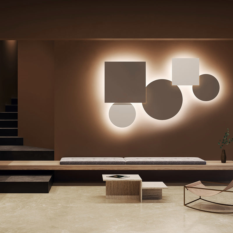 Puzzle Mega Square Wall/Ceiling Light By Lodes, Finish: Taupe