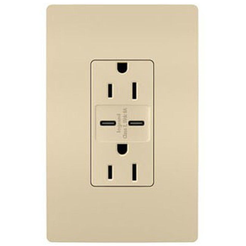 Ivory Radiant 15A Tamper Resistant Ultra Fast USB Type C/C Outlet by Legrand Radiant