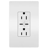 White Radiant 15A Tamper Resistant Ultra Fast USB Type C/C Outlet by Legrand Radiant