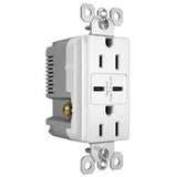 White Radiant 15A Tamper Resistant Ultra Fast USB Type C/C Outlet by Legrand Radiant