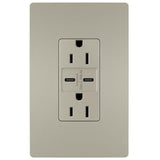 Nickel Radiant 15A Tamper Resistant Ultra Fast USB Type C/C Outlet by Legrand Radiant