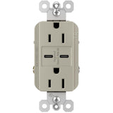Nickel Radiant 15A Tamper Resistant Ultra Fast USB Type C/C Outlet by Legrand Radiant