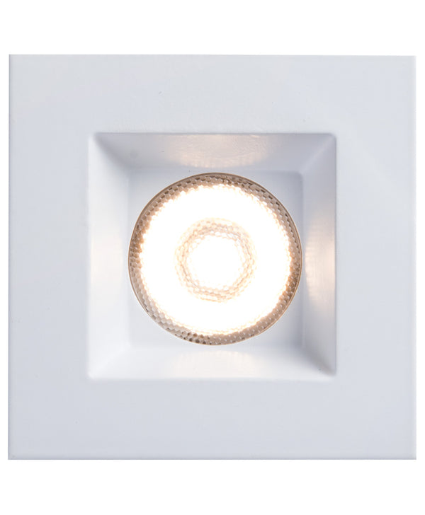 Luna 2” LED Square Fixed Color Selectable Recessed Fixture - White Front View