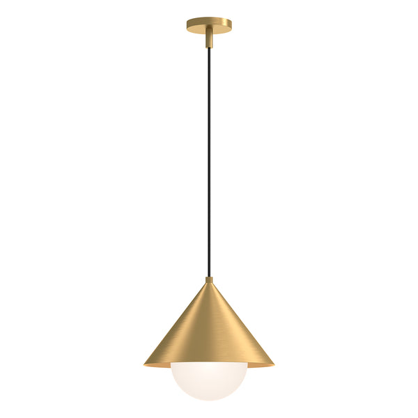 Remy Pendant by Alora Mood - Brushed Gold/Opal Glass