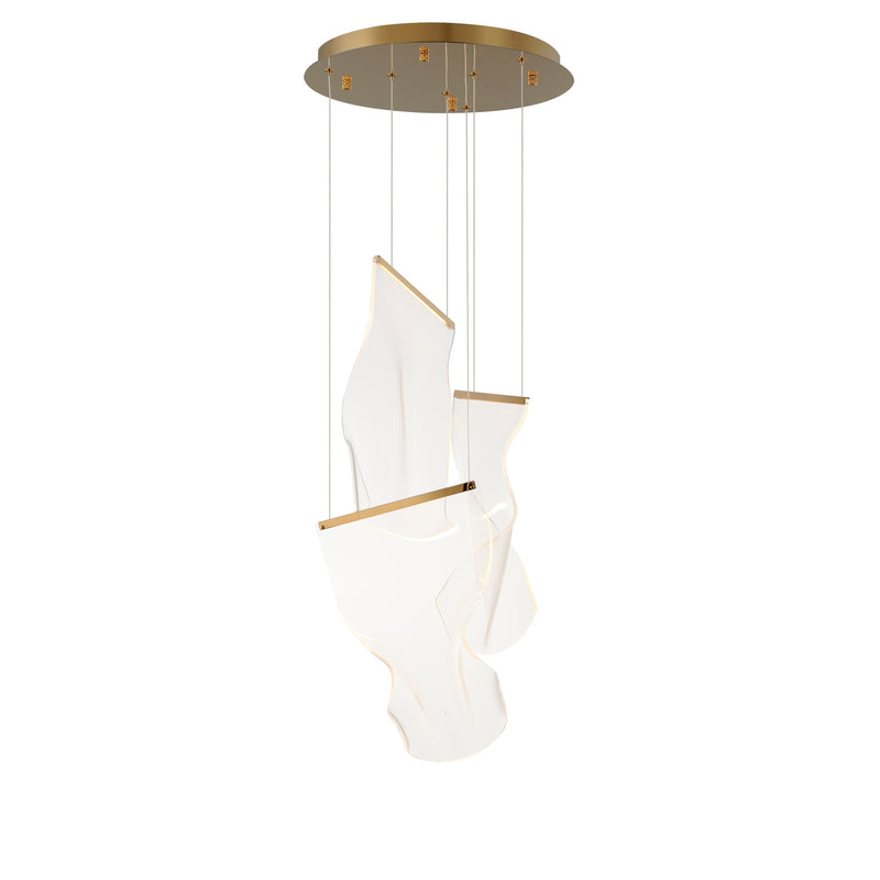 Rinkle Multi-Light Chandelier By ET2, Finish: French Gold