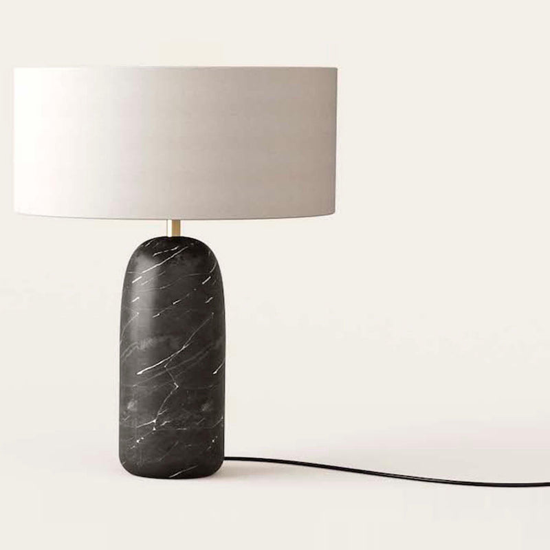 Matt Black Marble Shin Table Lamp by Aromas Del Campo