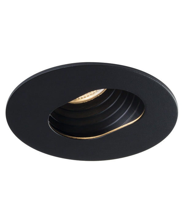 Sigma 2 Round Slot Wall Wash LED Fixture with Stepped Baffle - Black