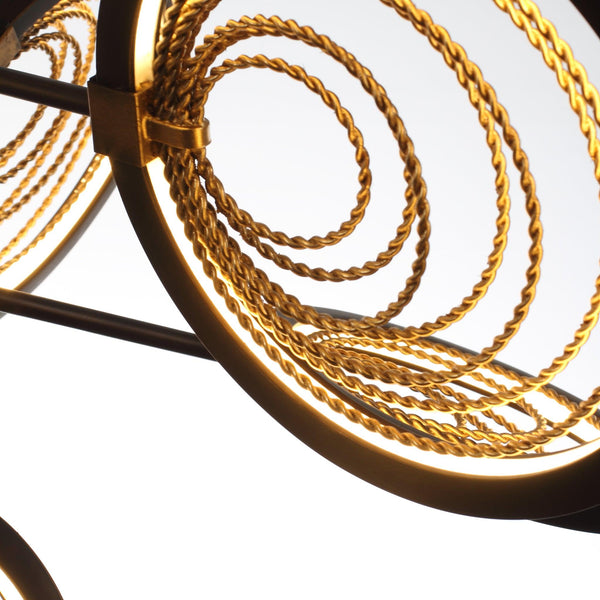 Bronze Gilt/Gold Leaf Lariat Pendant by Studio M
