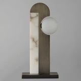 Brushed Bronze-Spanish Alabaster New Age Table Lamp by Studio M