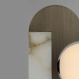 Brushed Bronze-Spanish Alabaster New Age Table Lamp by Studio M