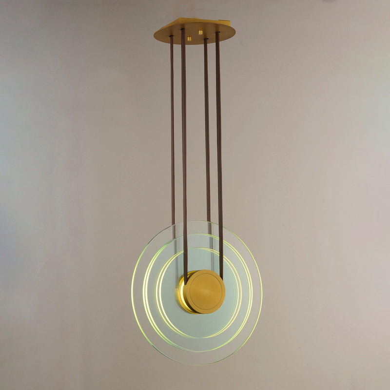Natural Aged Brass Stratum LED Pendant by Studio M