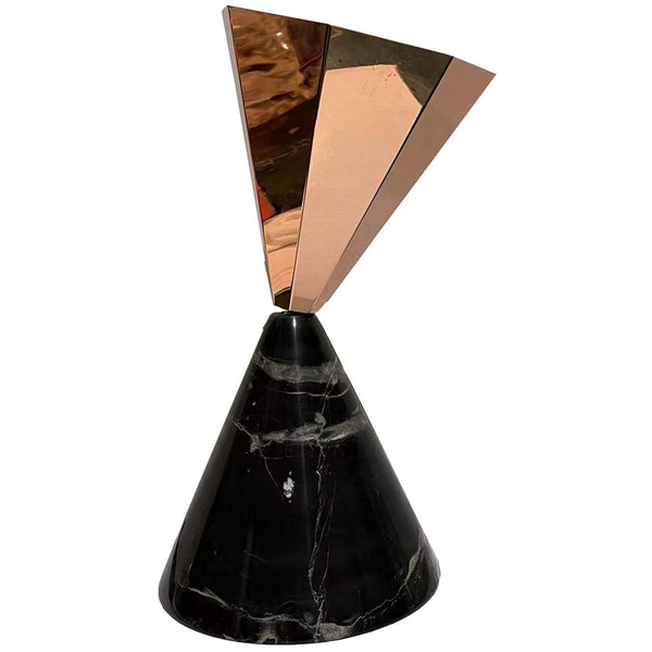 Rose Gold and Black Hourglass Table Lamp by Studio M