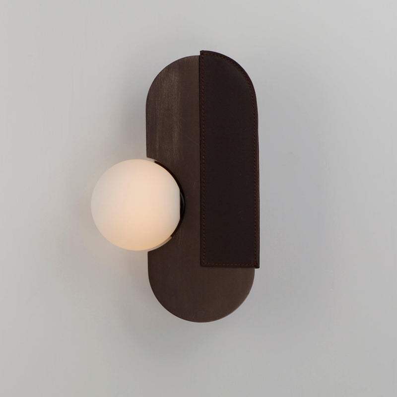Brushed Bronze Side Light Stitched Wall Lamp by Studio M