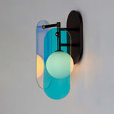 Brushed Bronze Megalith Dichroic Glass Wall Sconce by Studio M