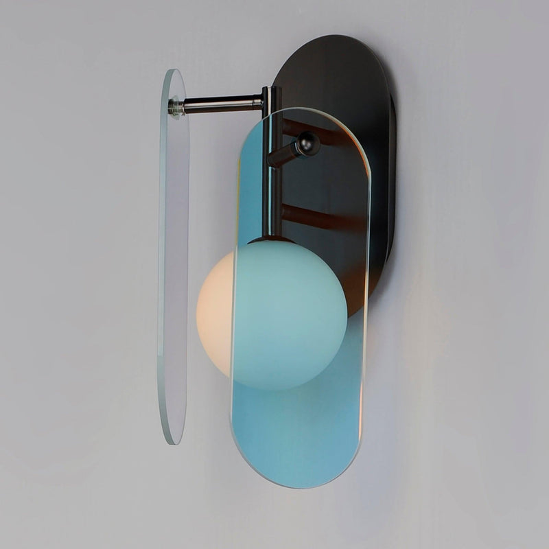 Gunmetal Megalith Dichroic Glass Wall Sconce by Studio M