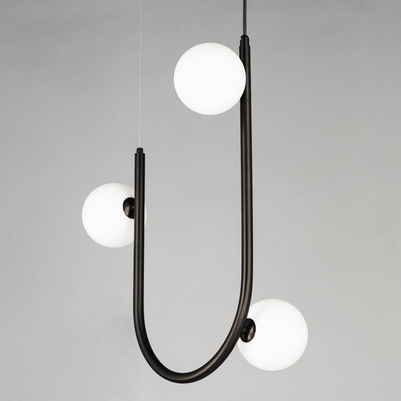 3 Light-Brushed Bronze Contour Pendant by Studio M