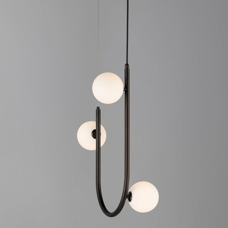 3 Light-Brushed Bronze Contour Pendant by Studio M