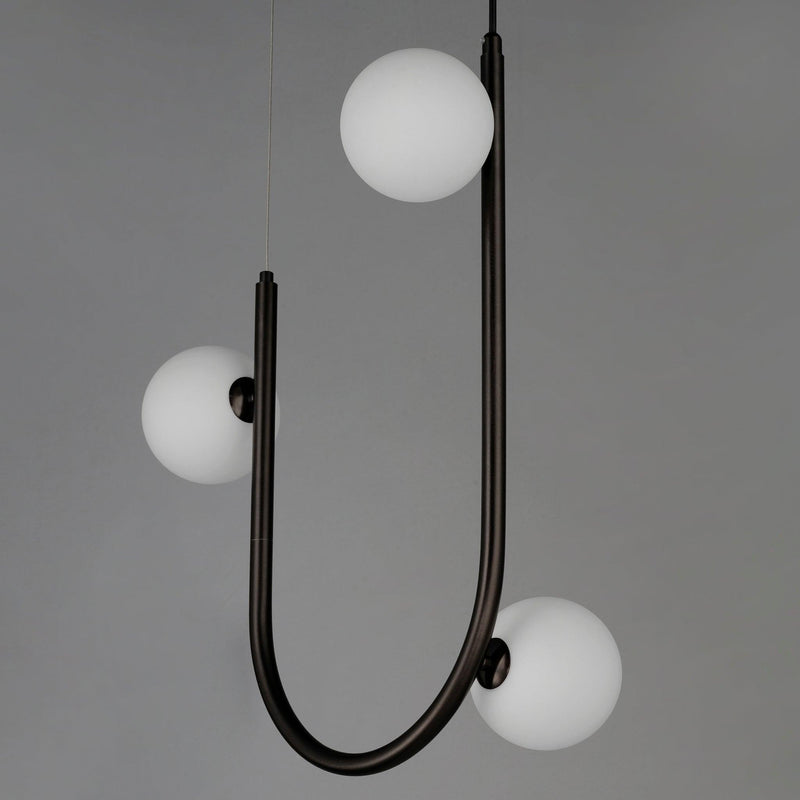 3 Light-Brushed Bronze Contour Pendant by Studio M