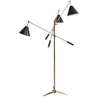 Copper Plated and Glossy Black Sinatra Floor Lamp by Delightfull