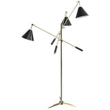 Gold Plated and Glossy Black Sinatra Floor Lamp by Delightfull