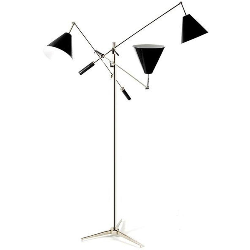 Nickel Plated and Glossy Black Sinatra Floor Lamp by Delightfull