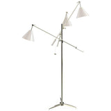 Nickel Plated and Glossy White Sinatra Floor Lamp by Delightfull