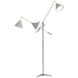 Nickel Plated and Matte White Sinatra Floor Lamp by Delightfull
