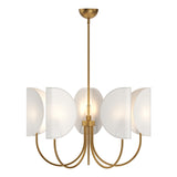 Seno Chandelier by Alora Mood - Large, Aged Gold/White Cotton Fabric