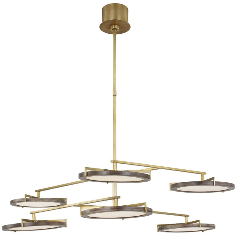 Shuffle Chandelier By Visual Comfort Model, Size: Large, Finish: Natural Brass