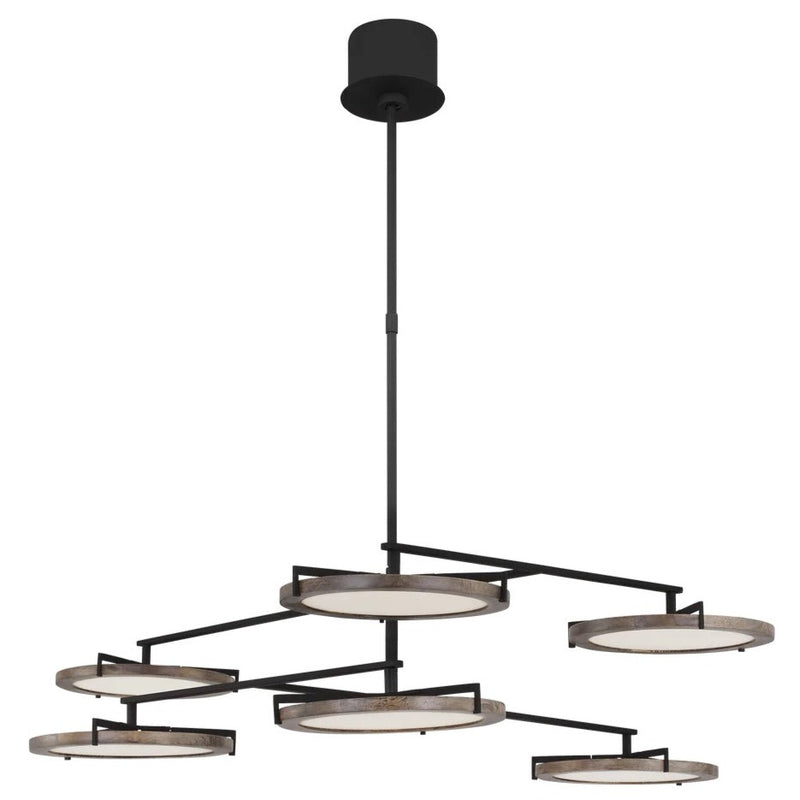 Shuffle Chandelier By Visual Comfort Model, Size: Large, Finish: Nightshade Black