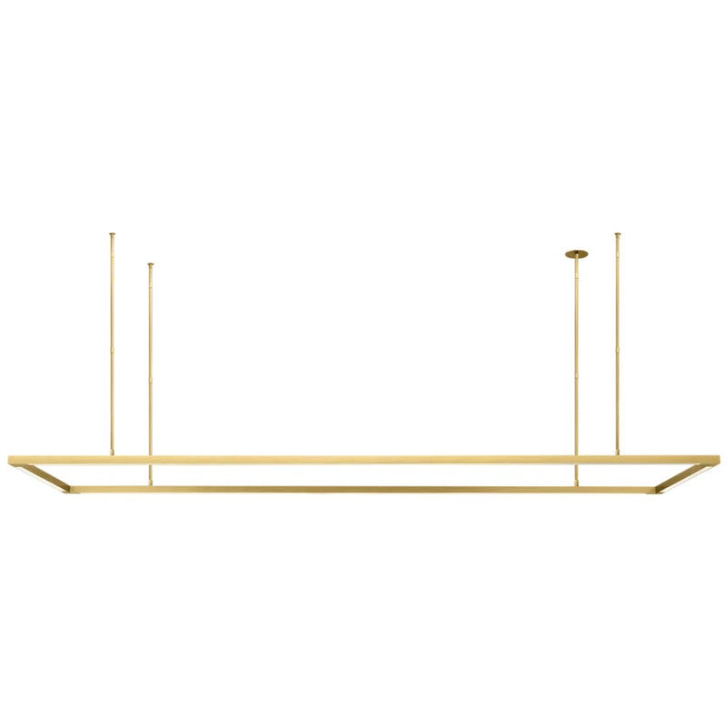 Stagger Halo Uplight Linear Suspension By Visual Comfort Model, Size: Large, Finish: Natural Brass