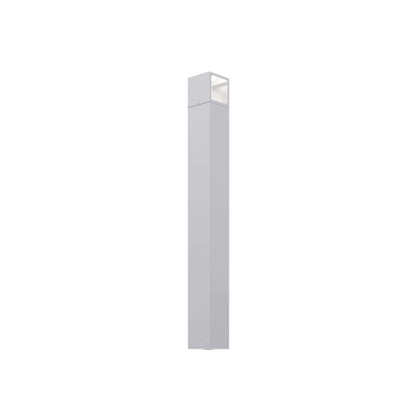 Stature Bollard With Square Luminaire By Dals Silver Grey