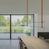 T.O Pendant By Pablo, Number Of Lights: Two Stack, Finish: Chrome, Color: Burnt Orange
