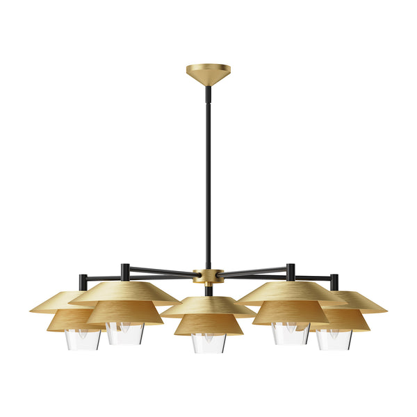 Tetsu Chandelier by Alora Mood - Brushed Gold/Clear Glass