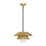 Tetsu Pendant by Alora Mood - Small, Brushed Gold/Clear Glass