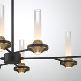 Torcia 8 Light Chandelier By Eurofase - Black Closer View