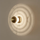 WAVE WALL LIGHT BY AROMAS DEL CAMPO, WALL FITTING 10 CM - SHINNY GOLD, FINISHES: ALBASTER NATURAL , , | CASA DI LUCE LIGHTING