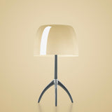 Lumiere Table Lamp by Foscarini, Color: Warm White, Finish: Aluminum, Size: Small | Casa Di Luce Lighting