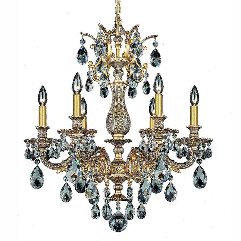Milano 5676 Chandelier by Schonbek, Finish: Gold French -Schonbek, Crystal Color: Silver Shadow-Schonbek,  | Casa Di Luce Lighting