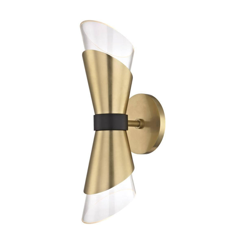 Angie Wall Sconce by Mitzi, Finish: Aged Brass/Black-Mitzi, Number of Lights: 2,  | Casa Di Luce Lighting