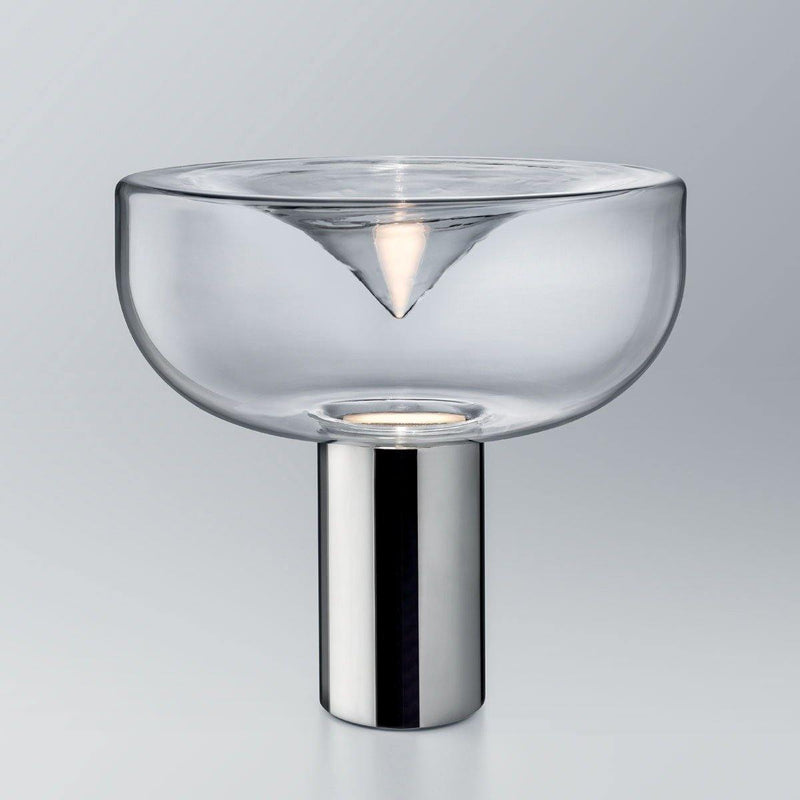 Aella T Table Lamp by Leucos, Color: Transparent, Smoke Grey, Finish: Chrome, Gold, Gunmetal - Tech, Brass Brushed,  | Casa Di Luce Lighting