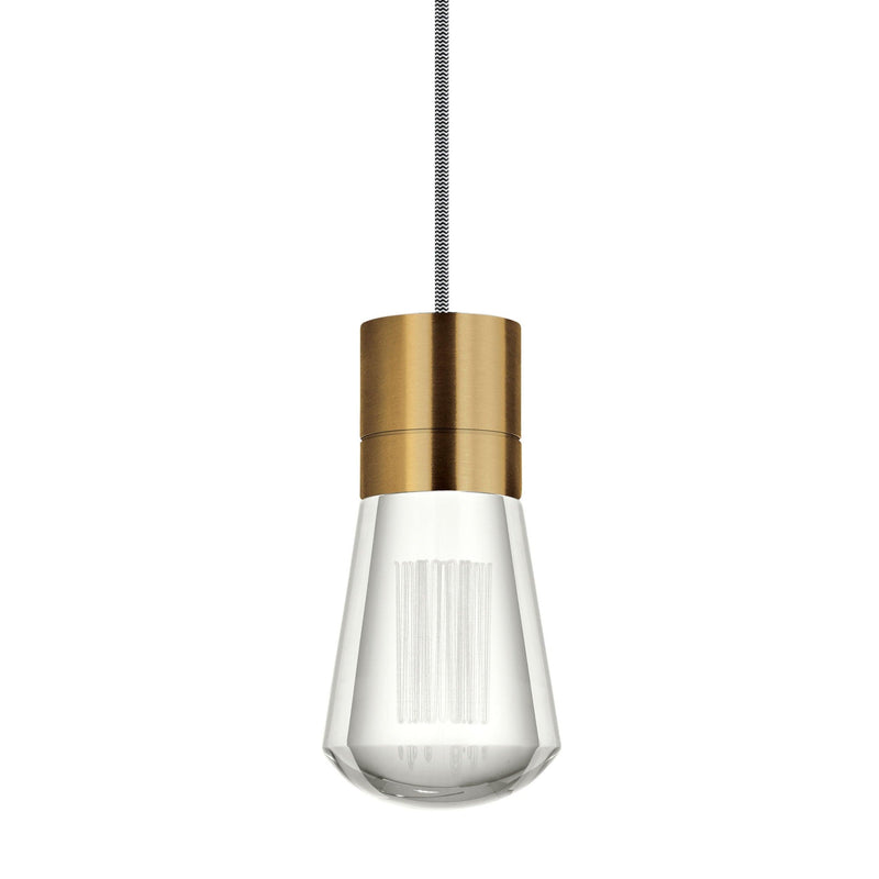 Alva Pendant by Tech Lighting, Finish: Aged Brass, Color: Black/White Cord, Color Temperature: 2200K | Casa Di Luce Lighting