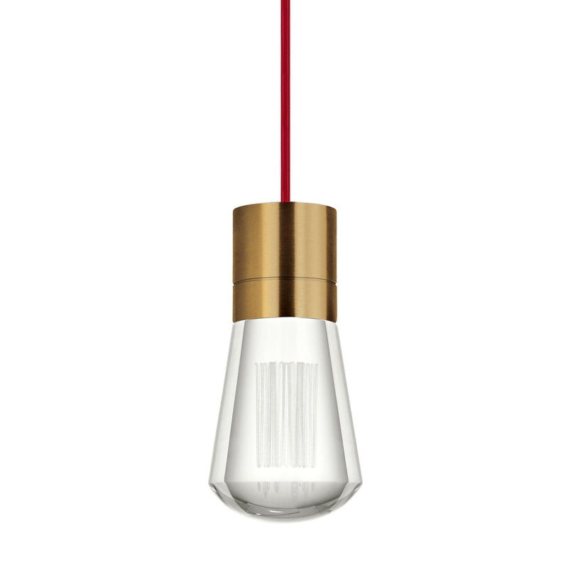 Alva Pendant by Tech Lighting, Finish: Aged Brass, Color: Red Cord, Color Temperature: 2200K | Casa Di Luce Lighting