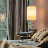 Arborescence Table Lamp by CVL, Shade: Drop Paper 100-CVL, Finish: Satin Brass,  | Casa Di Luce Lighting